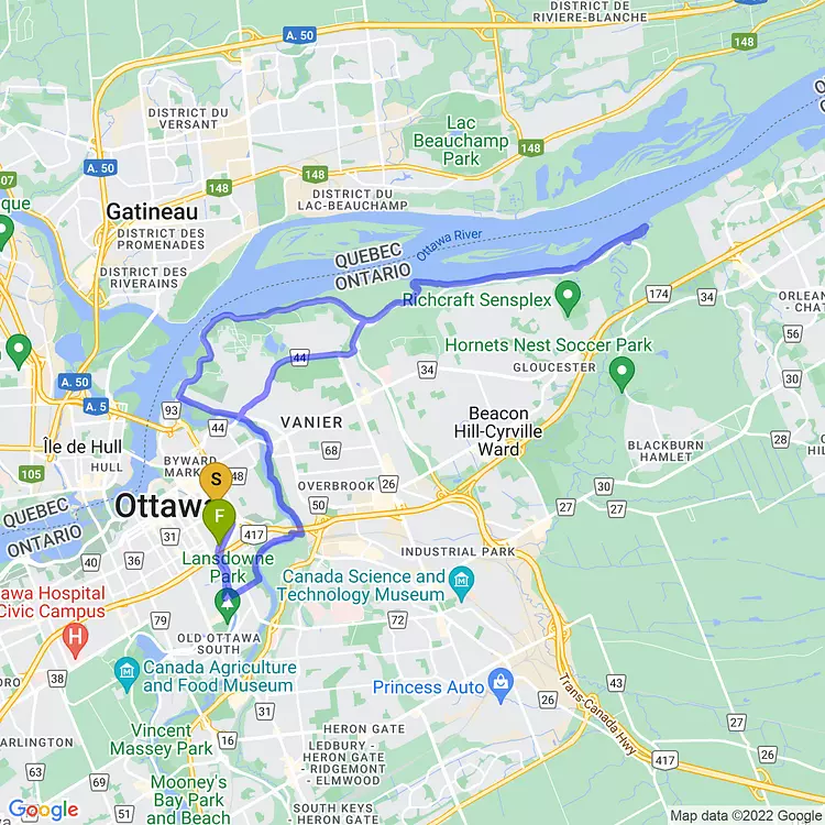map of photo ride