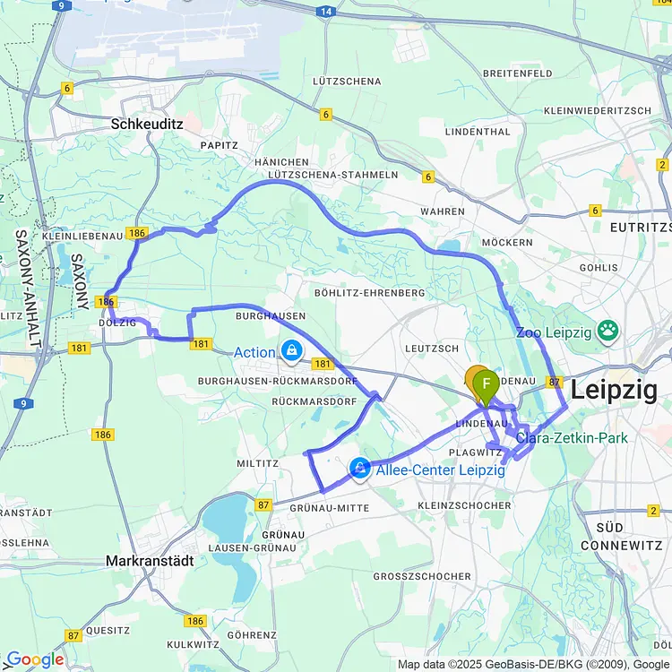 map of wandering around leipzig