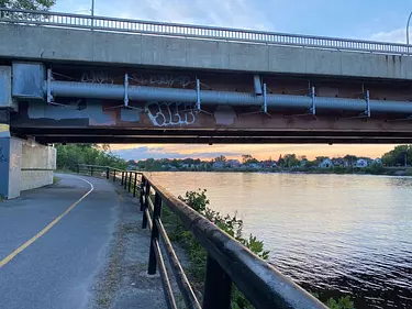 a bridge over a river