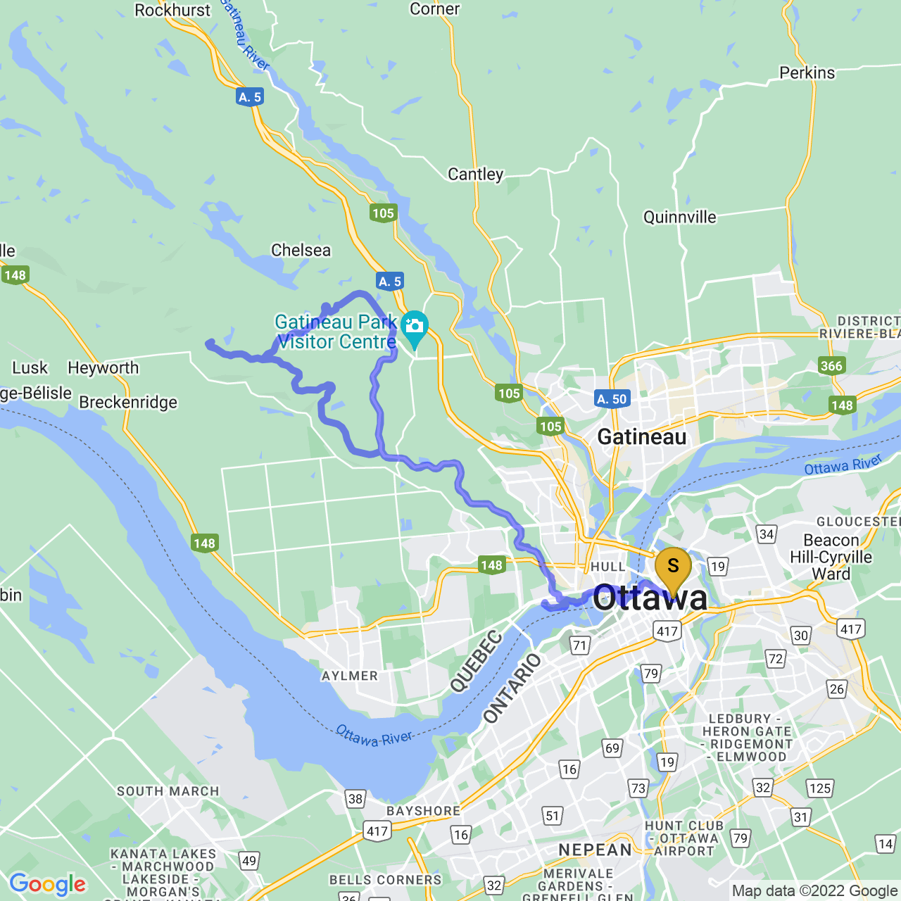 map of Champlain Lookout Ride