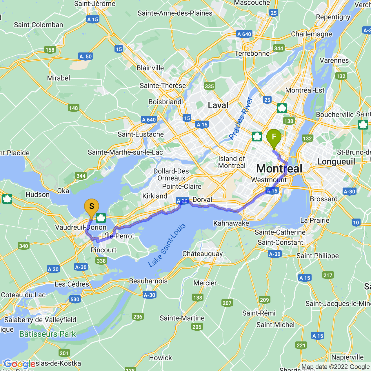 map of Montréal