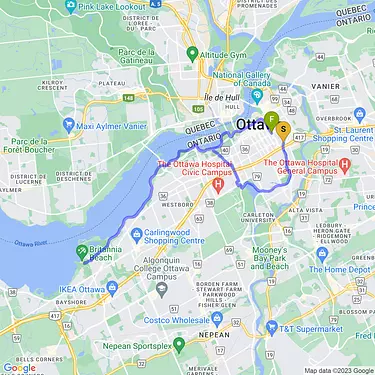 map of Britannia 🌳 by Ottawa River Pathway