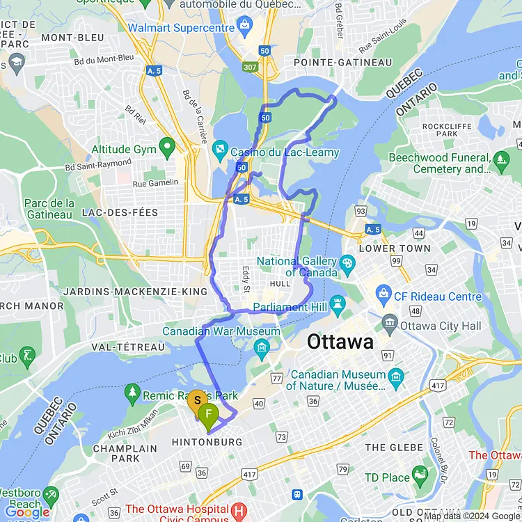 map of Afternoon Ride