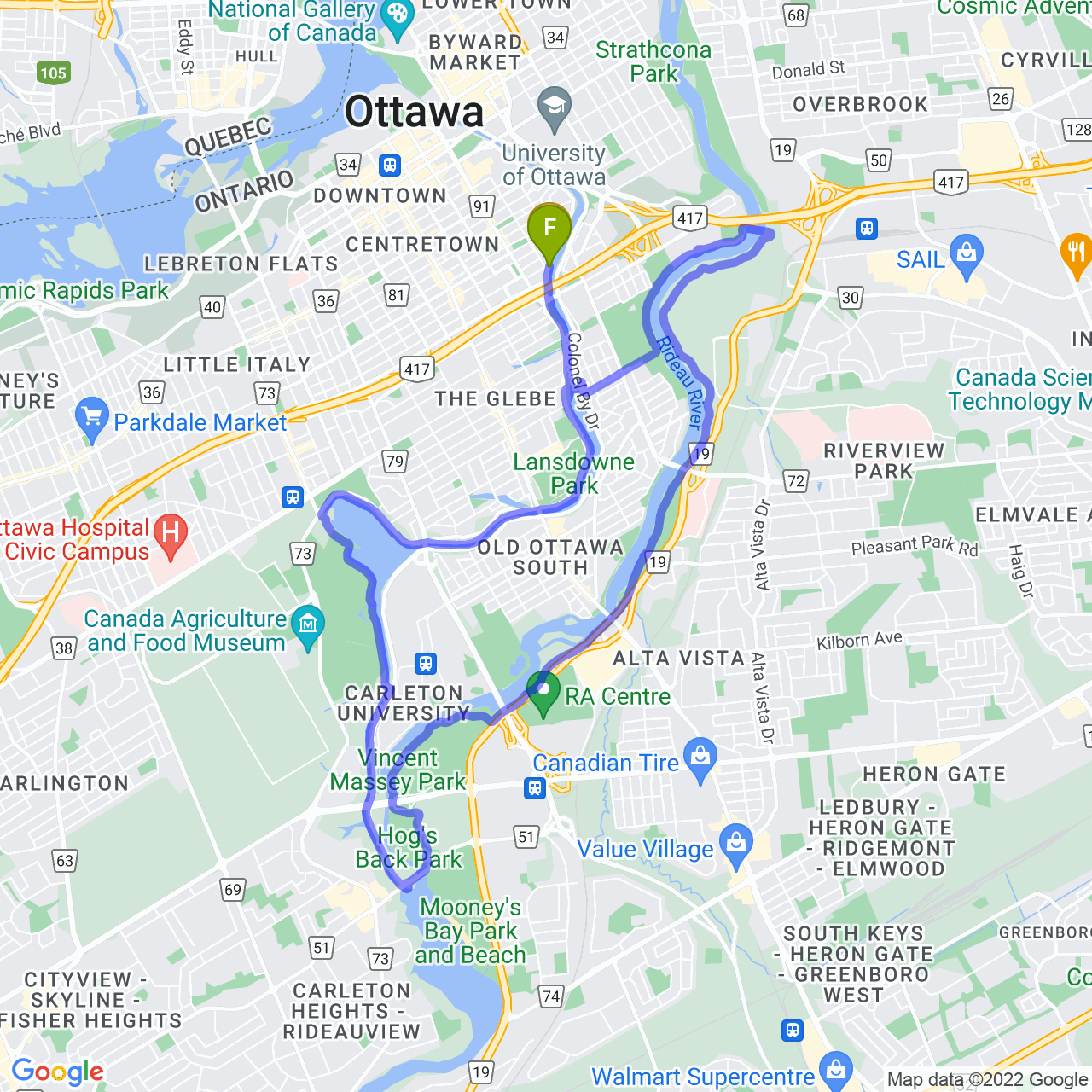 map of Evening Ride