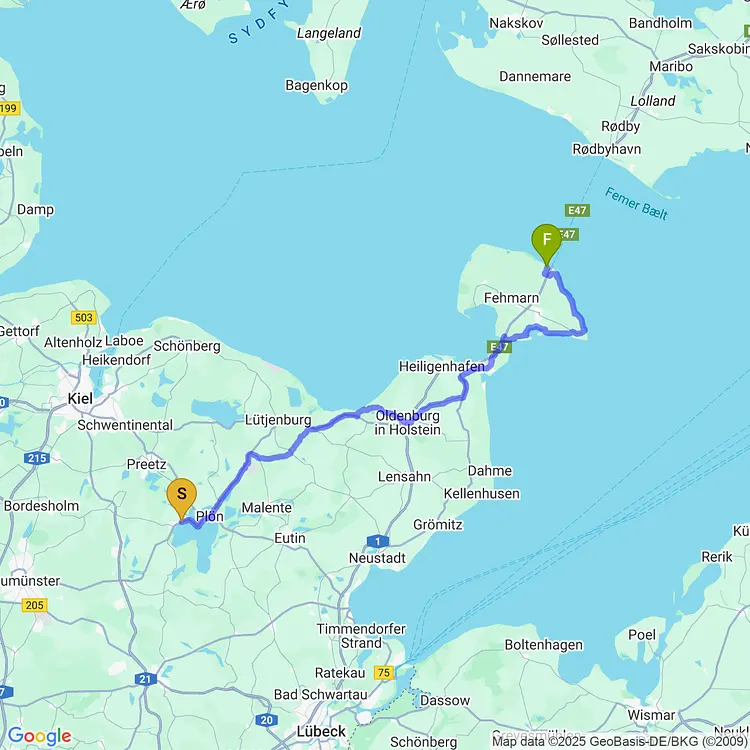 map of To Fehmarn #eurobiketrip