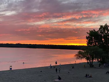 a group of people on Westboro Beach