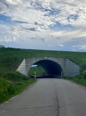a tunnel in a hill