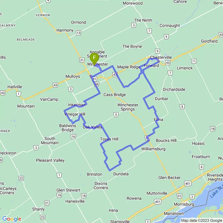 map of Winchester Milk Run with Kerianne