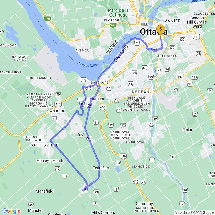 map of Richmond ride