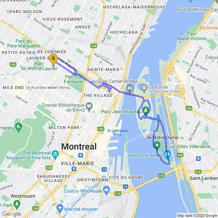 map of Exploring Montréal by Bike