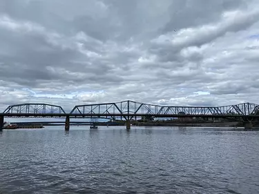 a bridge over a body the river