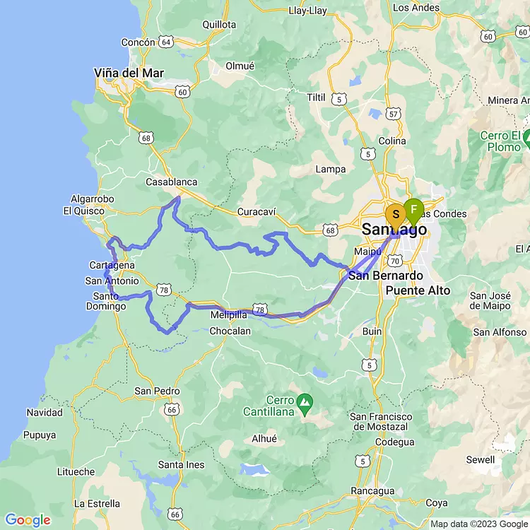 map of Brevet 300km: Vuelta los Poetas