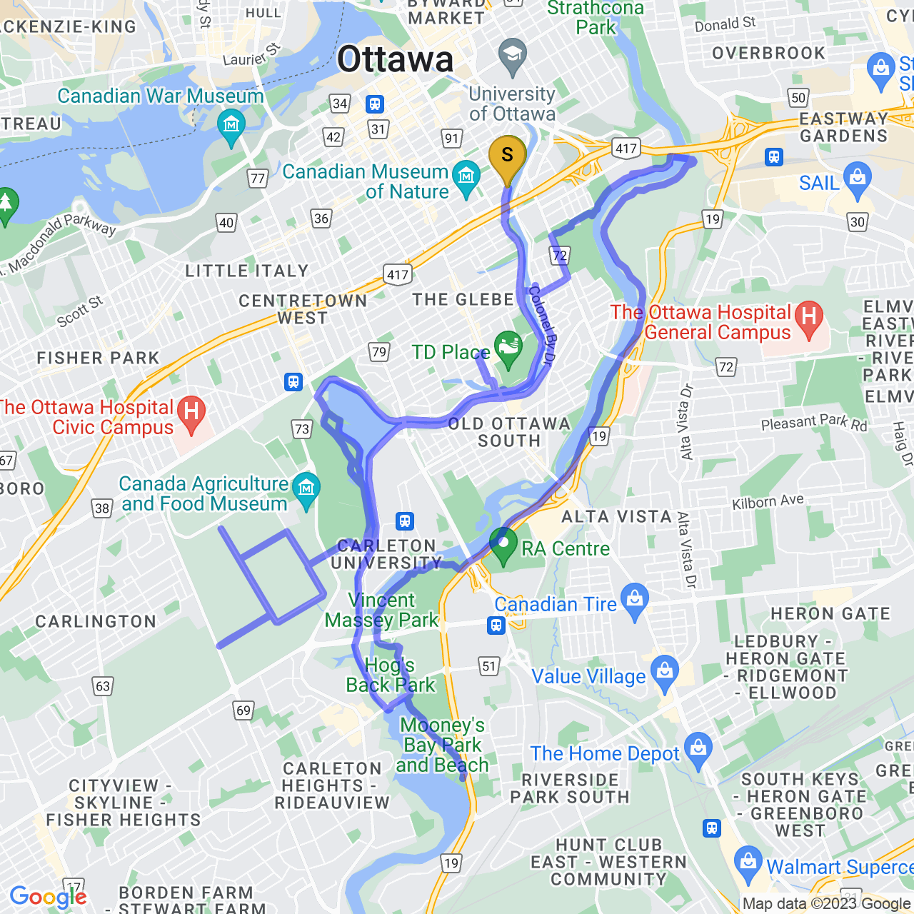 map of Evening Ride