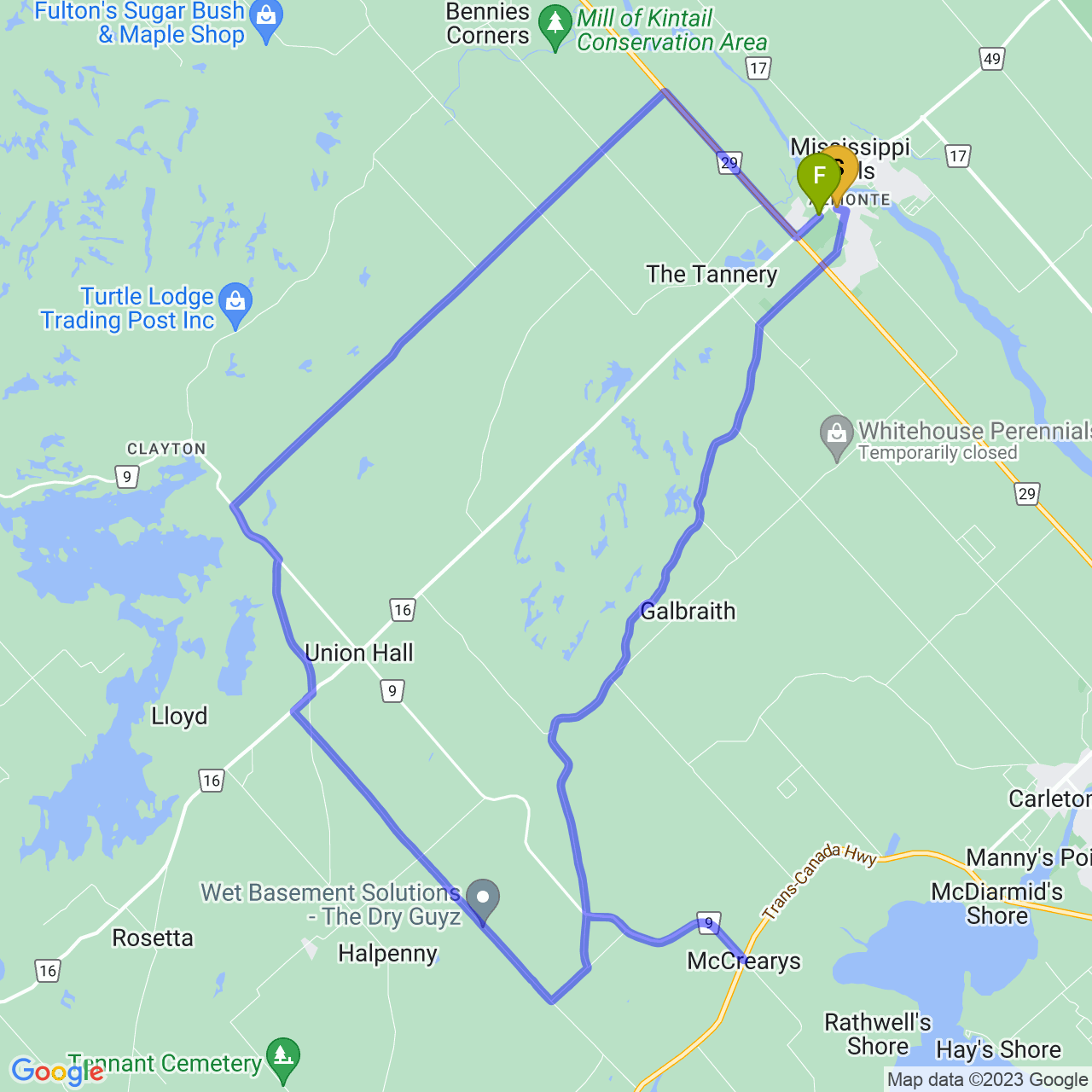 map of Petit Roubaix with the gang