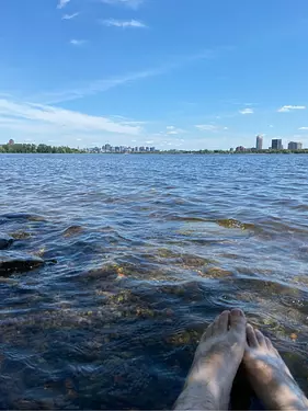 enjoying the water