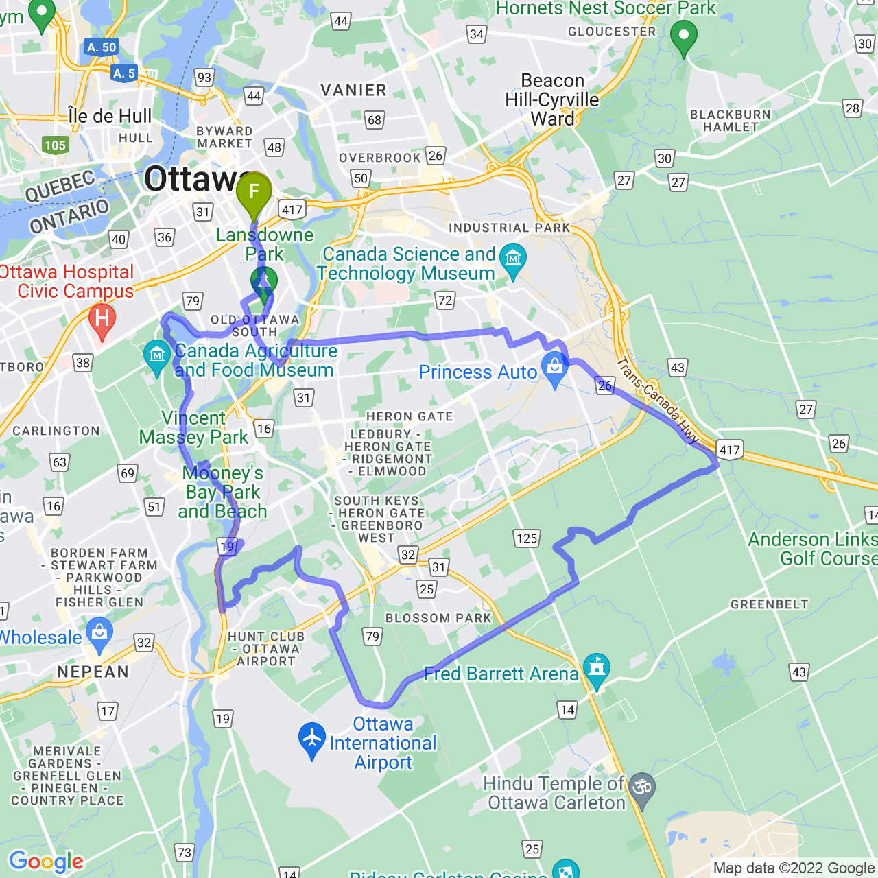 map of Hitting the Trails with Nathan
