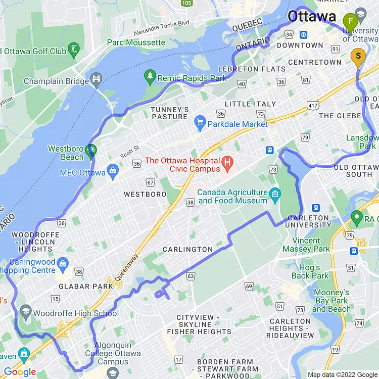 map of Sunday Ride