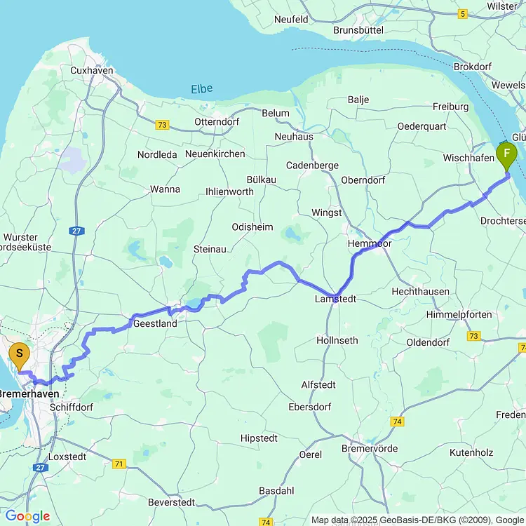 map of To Krautsand #eurobiketrip