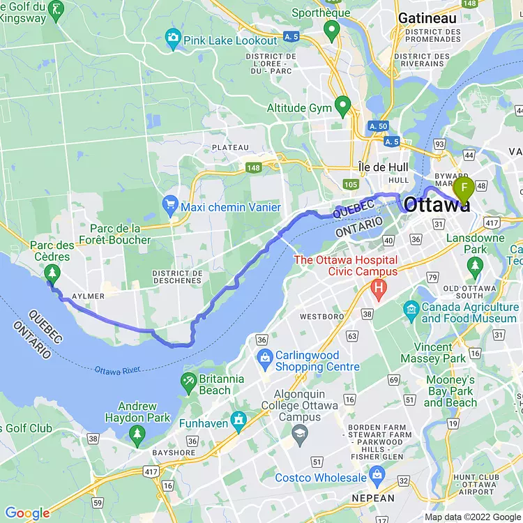 map of Visiting Aylmer