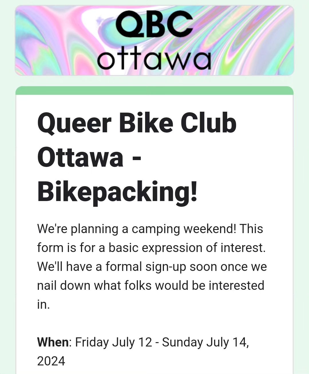 Bikepacking with the Queer Bike Club Ottawa