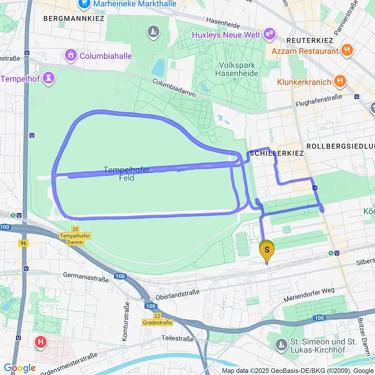 map of Sunset Tempelhof Ride