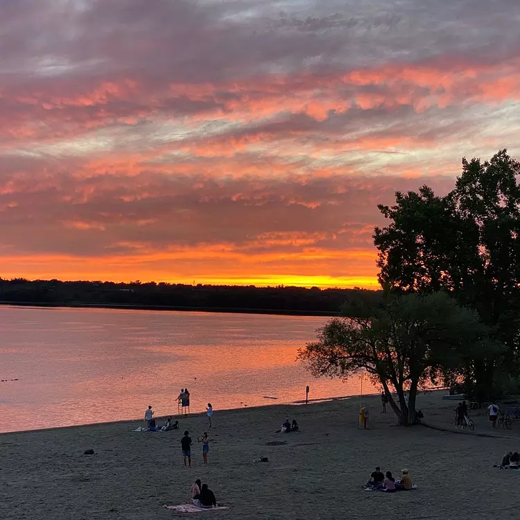 a group of people on Westboro Beach