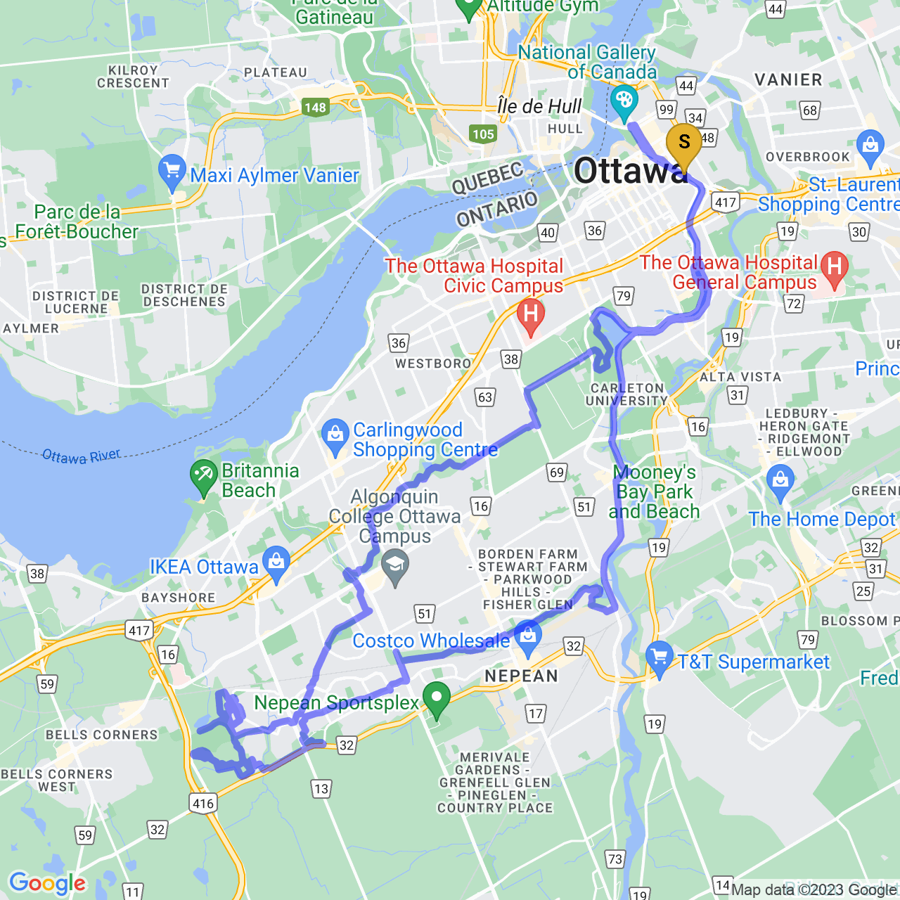 map of Riding around Bruce Pit with the gang