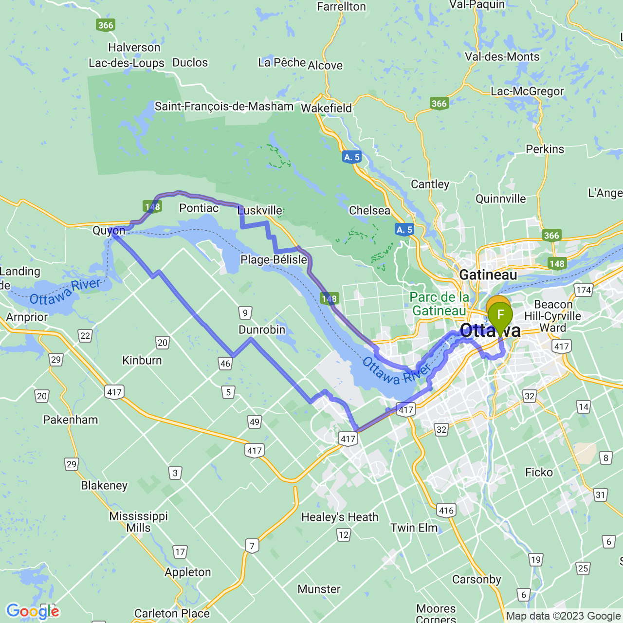 map of Quyon Ferry loop