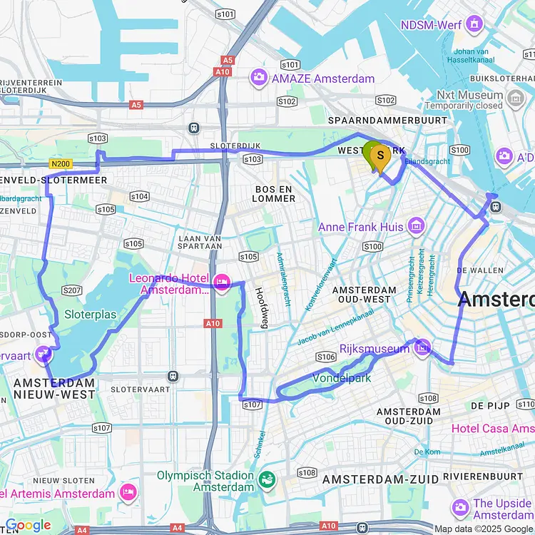 map of amsterdam parks ride