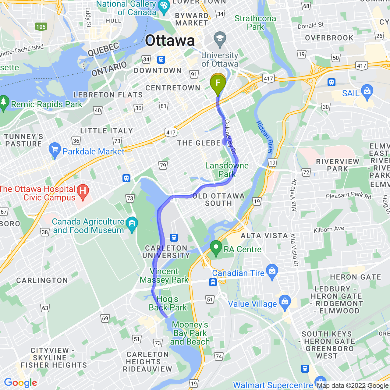 map of Evening Ride