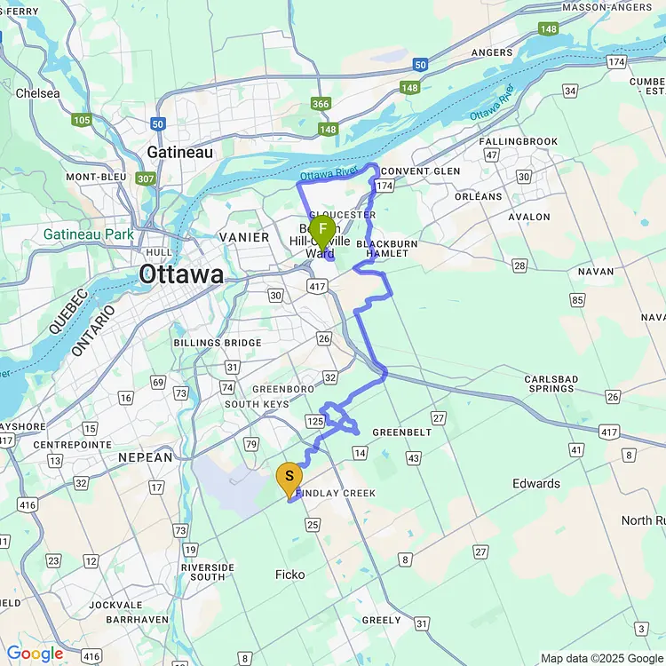 map of Step Thru Train Ride