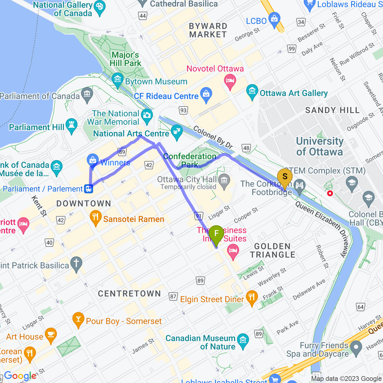 map of CBC Radio Interview