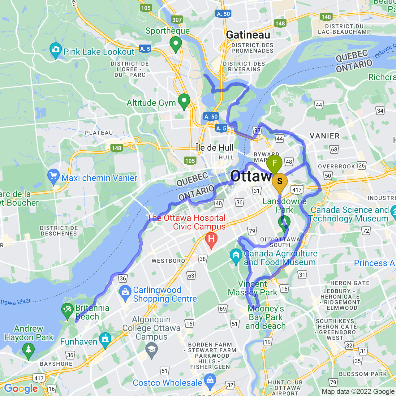 map of Long Ride