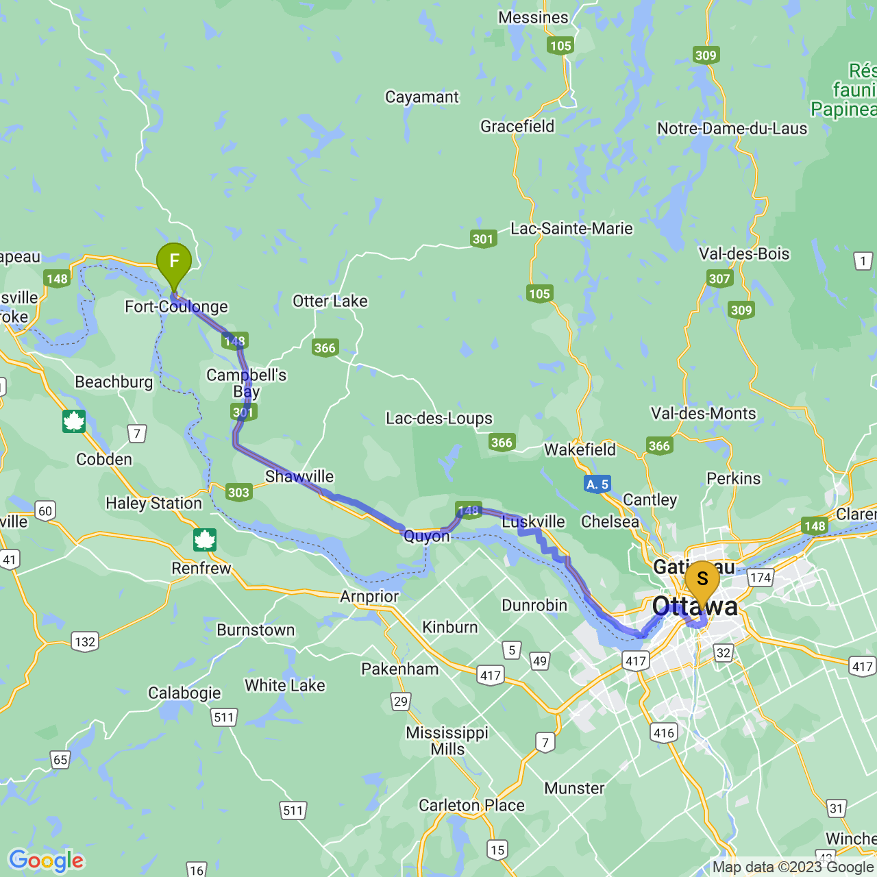 map of riding to Fort-Coulonge (feat. PPJ)