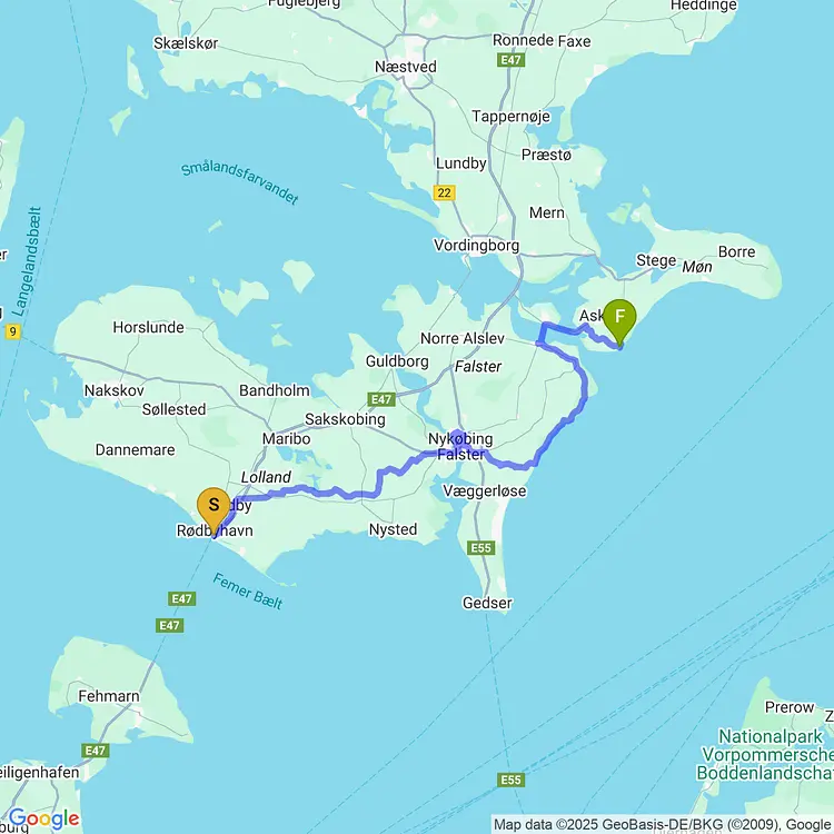 map of To Hårbølle #eurobiketrip