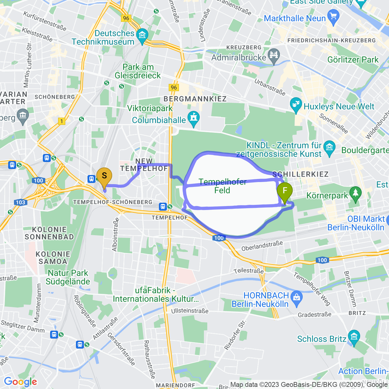 map of mini tempelhof workout