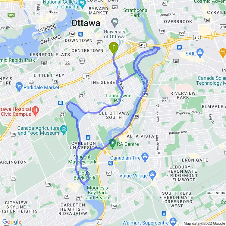 map of Evening Ride