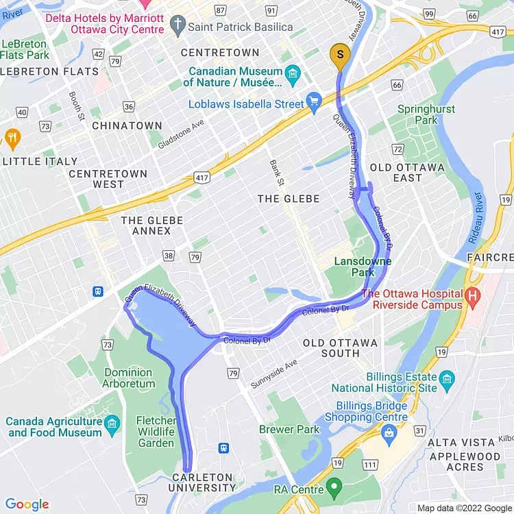 map of Evening Ride