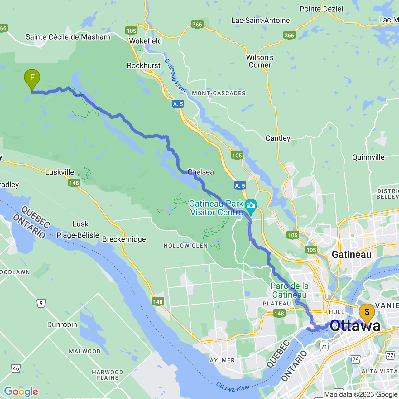 map of Night Ride to Taylor Lake 🏕🌗