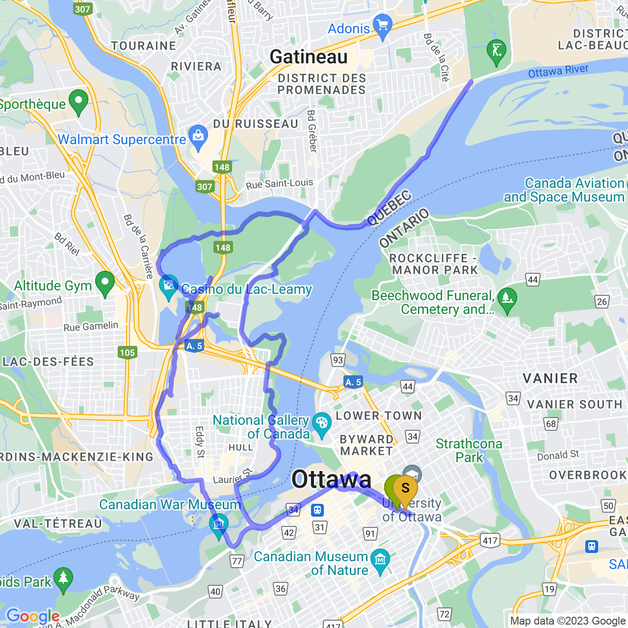 map of Riding around Lac-Leamy and Gatineau