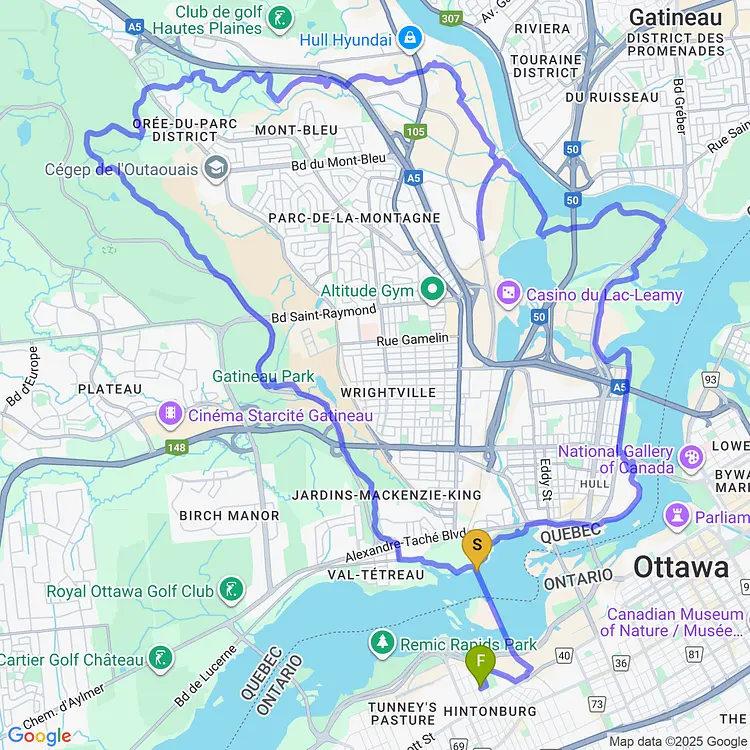 map of Afternoon Ride
