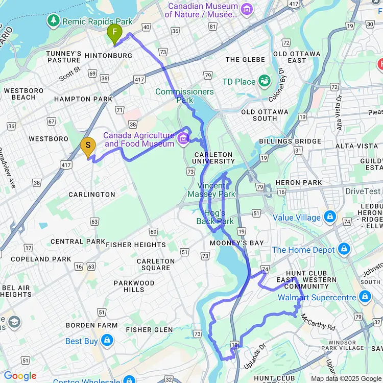 map of Evening Ride