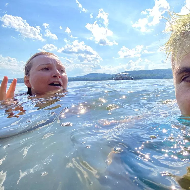 enjoying the water
