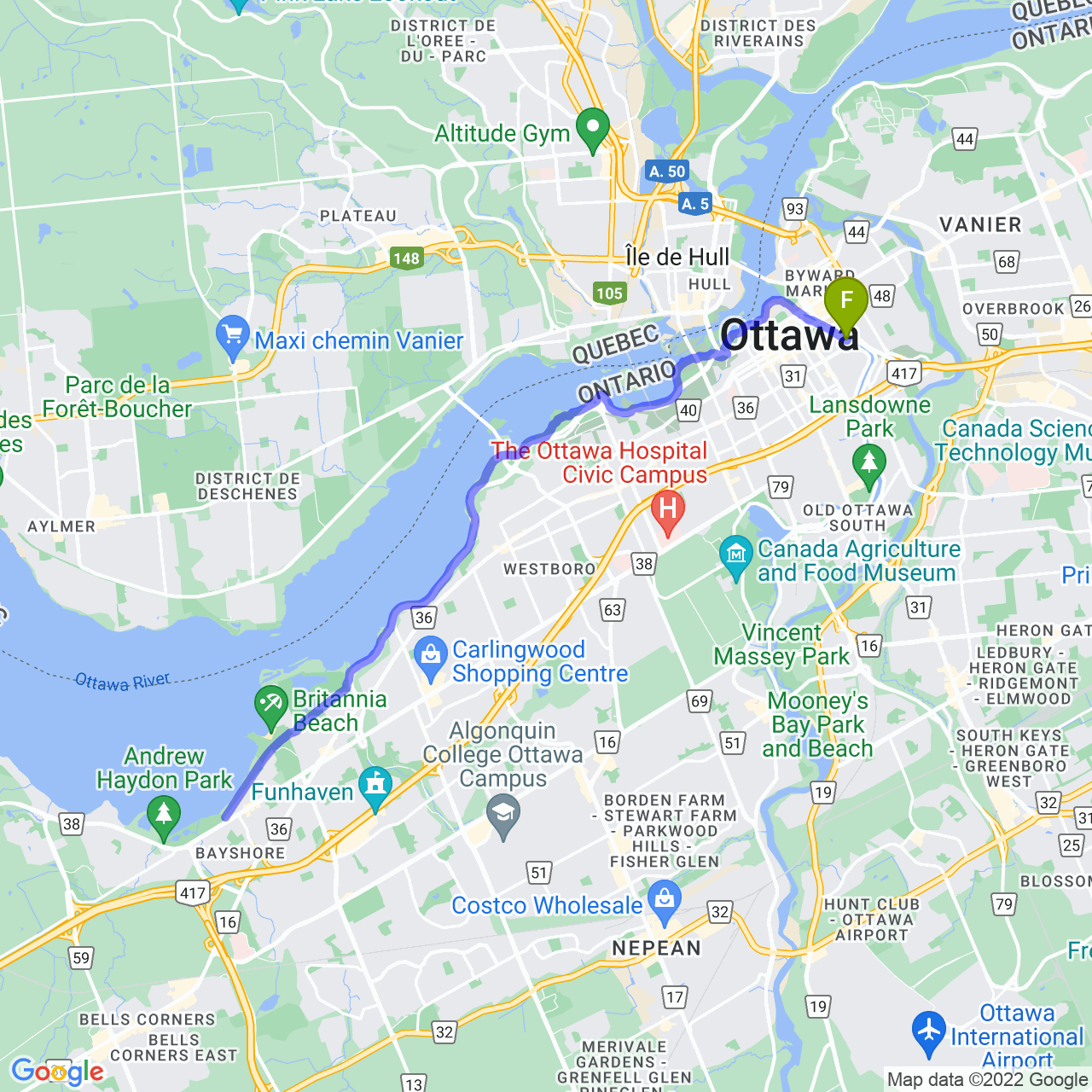 map of Fall Ride to Britannia